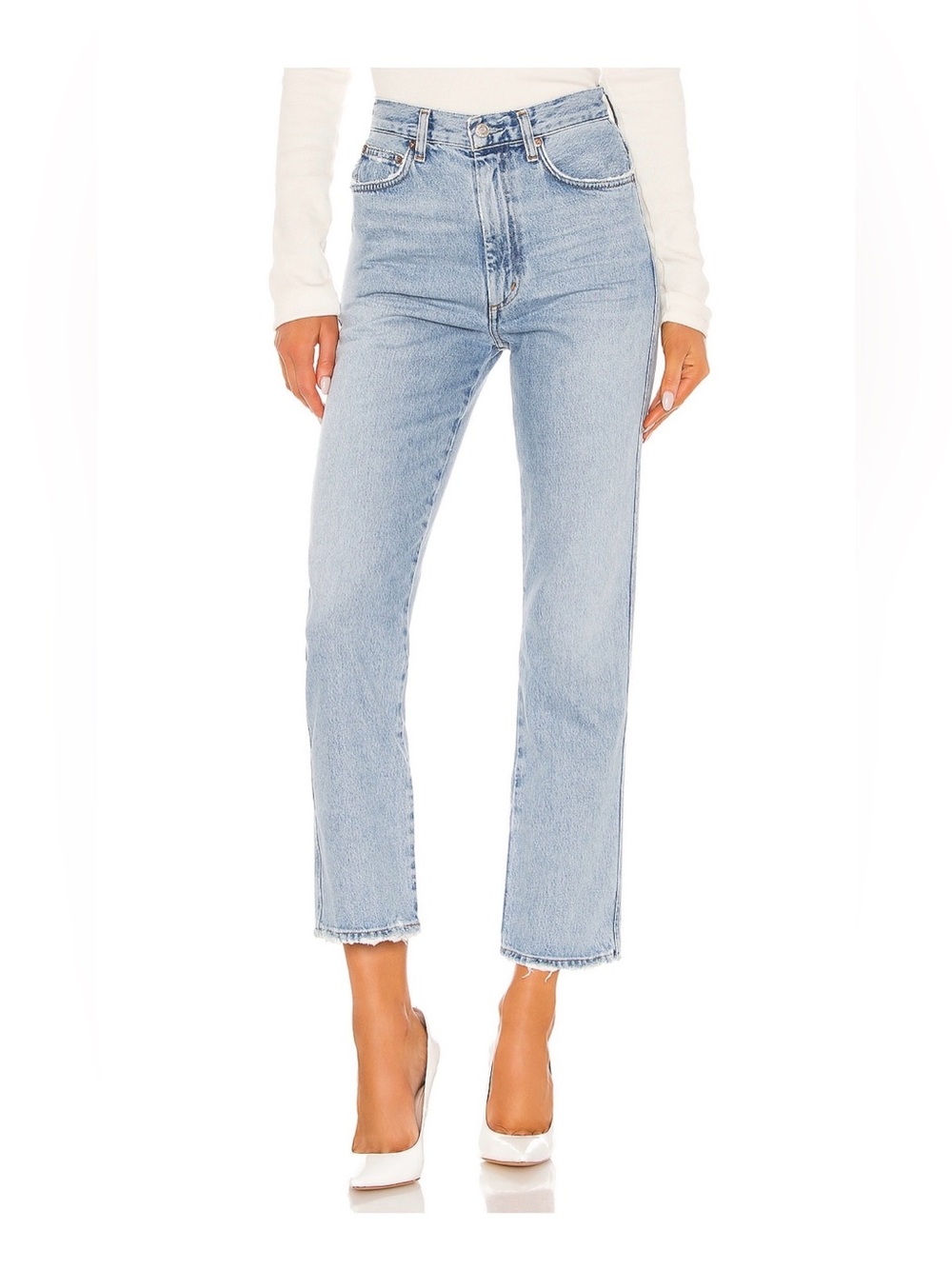 AGOLDE Pinch Waist High Rise Kick Jeans in Riptide - Size 27 - 100% Cotton